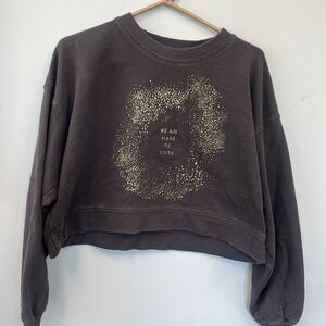 Women's Black and Gold Graphic Sweater XS